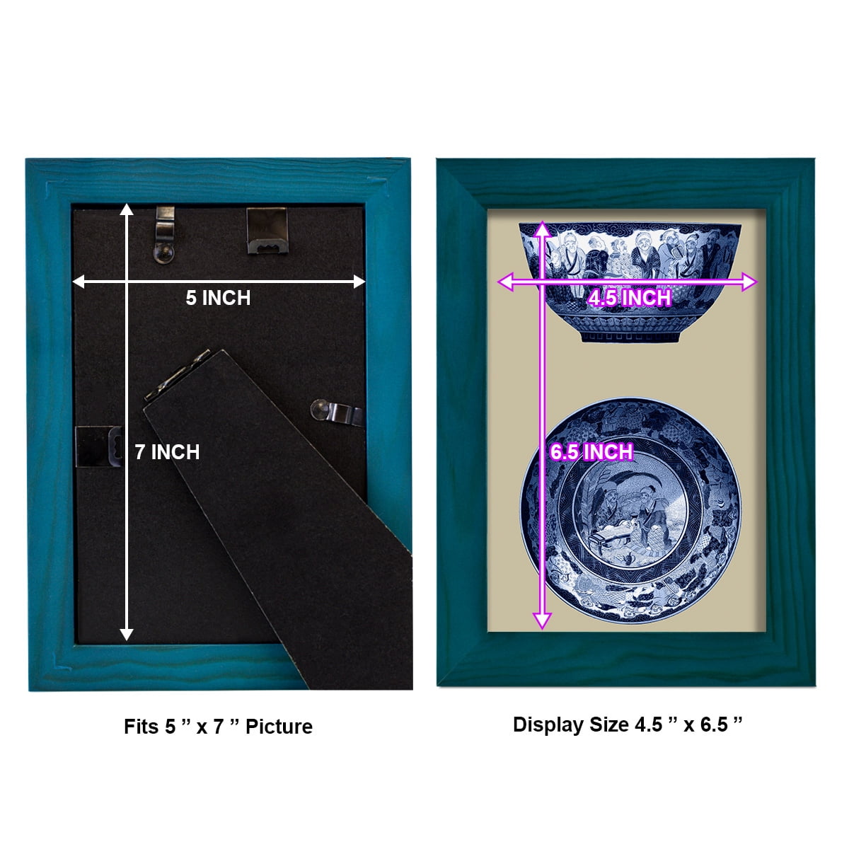 Porcelain in Blue and White II -Framed Print w/glass-Ocean Blue