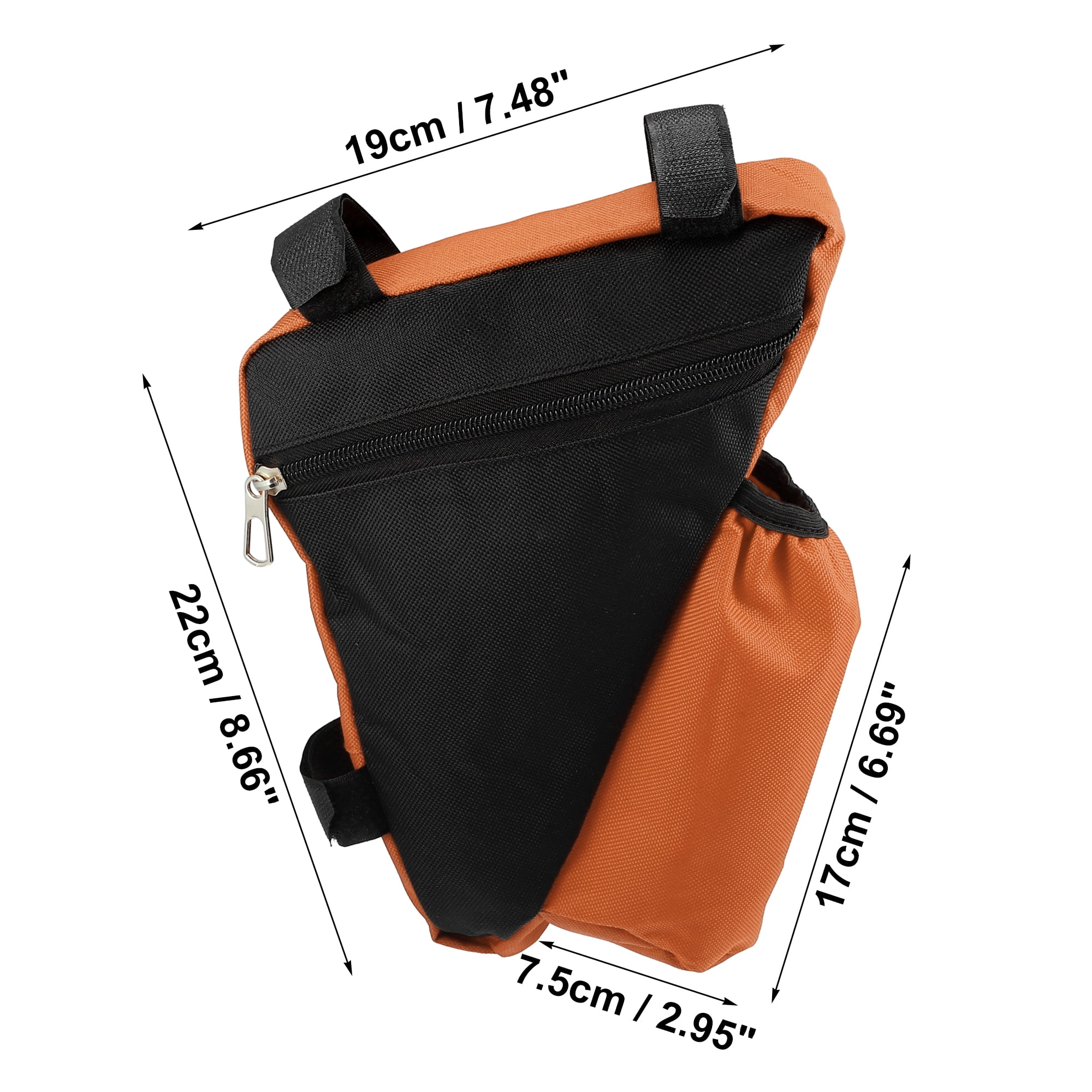 Unique Bargains Bike Triangle Frame Bag with Bottle Holder Cycling Storage Bag Orange
