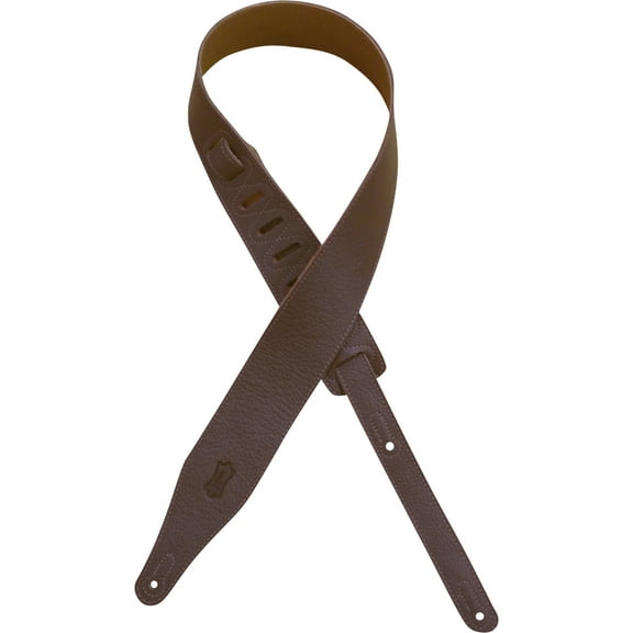 Levy's M17BL-BRN 2 1/2" Texas Steer Hide Pebbled Guitar Strap, Brown