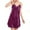 Purple, variant on Abomasnow Womens Satin Silk Pajama Dress Casual Sleeveless Backless Sleepwear Dress One Piece V Neck Lace Lounge Wear