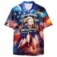 thumbnail image 5 of mgoYE Men's American Flag Patriotic Button Shirt,250 USA Shirt 4th of July Short Sleeve Tshirts Shirts for Men(Dark Blue,6XL), 5 of 6