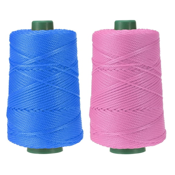 Uxcell Polyester Macrame Cord, 3mm x 219 Yards Polypropylene Cords for DIY Crafts - (2 Pack, Blue/Pink)