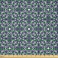 thumbnail image 2 of Ambesonne Royal Fabric by the Yard Microfiber, Vintage Floral Ornament Art, 3 Yards, Dark Lavender Navy Blue, 2 of 2