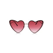 No Boundaries Women's Amour Pink Metal Sunglasses with Pink Neoprene Pouch, Pink