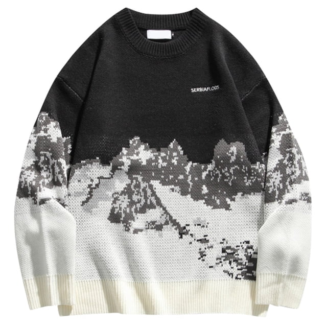 toraway Sweat à Capuche pour Hommes avec Fermeture Éclair Pull Tricoté Décontracté Oversized Pull Graphique TG
