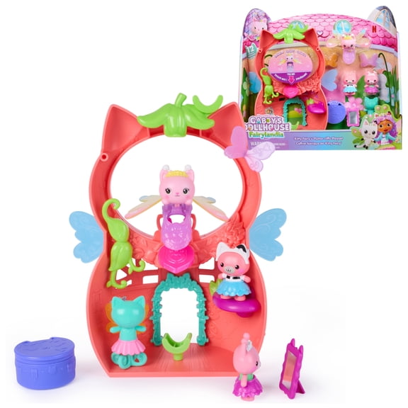 Gabby's Dollhouse Fairylandia, Kitty Fairy’s Flutter-riffic Playset with 12 Pieces & Exclusive Flutter-riffic Ring