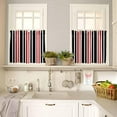 thumbnail image 4 of Blue Grey Stripes Kitchen Curtains, Simple Striped Lines Minimalist Modern 3-Piece Kitchen Curtain Valance and Tiers Set 24 Inch Length, Rod Pocket Half Window Curtains for Cafe Living Room Bathroom, 4 of 5