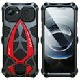 thumbnail image 2 of Dteck Case for iPhone 16e, Military Grade Cover 360 Full Protection Heavy Duty Hybrid Metal Bumper Built-in Silicone Shockproof with Screen Protector for iPhone 16e,Black+Red, 2 of 7