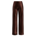 thumbnail image 7 of Dwellite Wide Leg Pants for Women Satin Waistband Pants Casual Long Flowy Loose Trousers 2026 Coffee M, 7 of 7