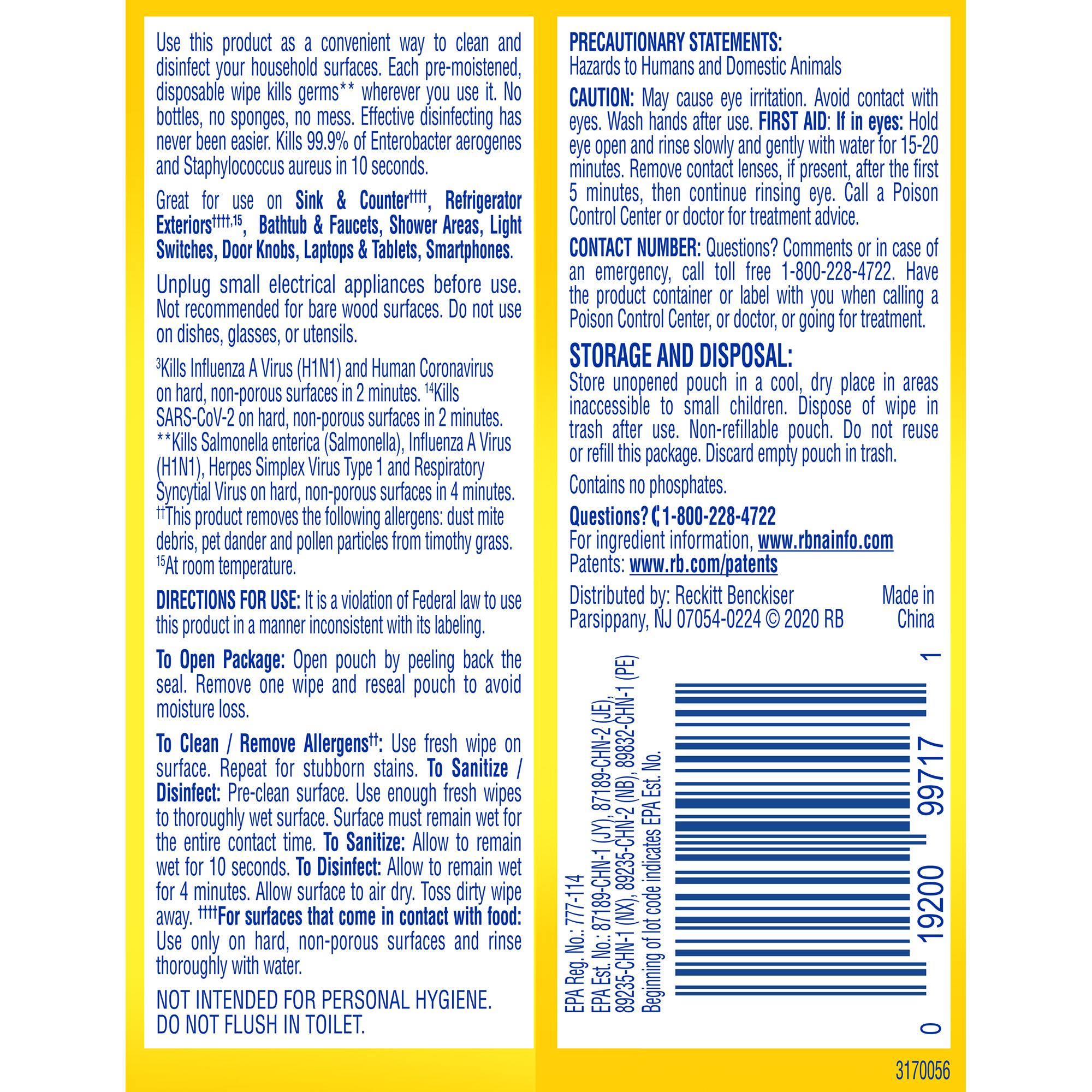 Lysol Disinfecting Wipes, Lemon & Lime Blossom, 15 Count photo 2