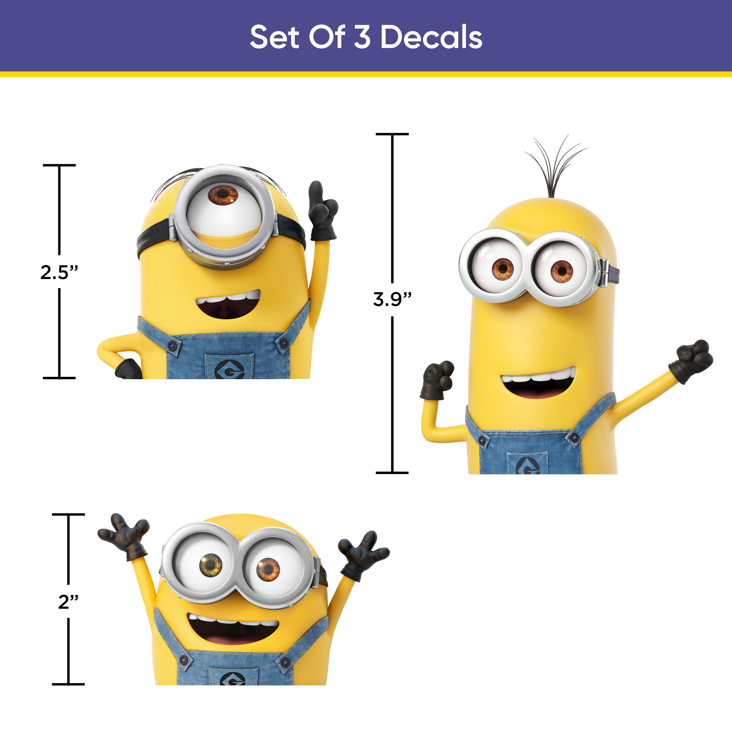 (2 pack) Minions Peeking Vinyl Car Decals