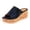 Blue, variant on Cork Footbed Chunky Heeled Slippers for Women Trendy Casual Suede Open Toe Platform Wedge Dress Backless Sandals Comfortable Walking Slip on Slides Beach Summer Black Size 6.5