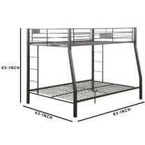 Metal Full XL/Queen Bunk Bed, Black Sand