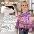 thumbnail image 5 of DISNIMO Girls Long Sleeve Tops Axolotl Printed Kids Casual Crewneck Tee Loose Fits Pullover Tops Fall Winter Blouse Tie Front Shirts for 5-12 Years Old Girls, 5 of 8