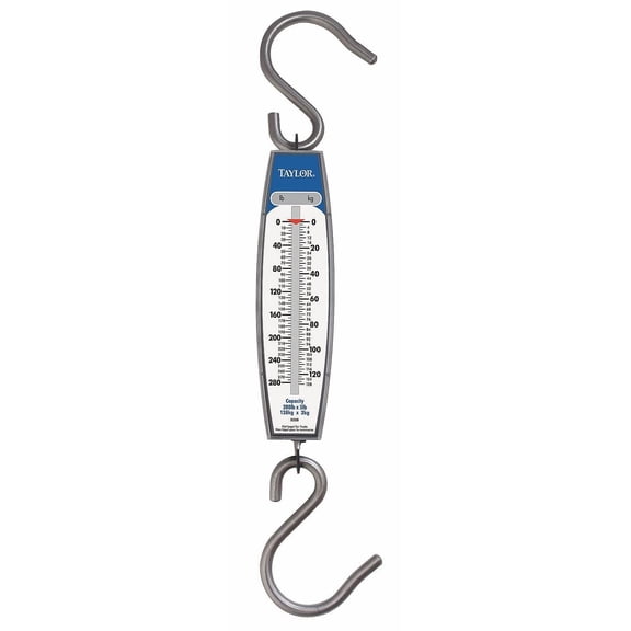Taylor Industrial Hanging Scale - 280 Lb Capacity Steel Commercial Hanging Scale