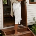 thumbnail image 5 of Women's Linen Blend Shorts with Pockets, 5-Inch Inseam Casual Summer Solid Color Pull-On Pants, 5 of 8
