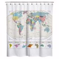 thumbnail image 1 of New Extra Long Map of The World with Detailed Major Cities PVC Free NonToxic and Odorless Water Repellent Fabric Shower Curtain Large Home Decor Wall Map, 1 of 1