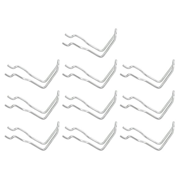 Uxcell 10 Pack Pegboard Hooks, Stainless Steel Peg Board Display Hook Metal Hanging Organizer Accessories for Garage Office Kitchen Stores, Silver