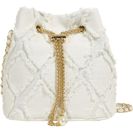 ShengRui Denim Bucket Bag  Jean Purses for Women Denim Crossbody Bags Hobo Bag Drawstring Handbag