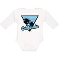 thumbnail image 3 of Inktastic California with Triangle and Palm Trees in Blue Boys or Girls Long Sleeve Baby Bodysuit, 3 of 5