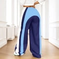 thumbnail image 3 of RUTAYY Women's Pants Casual Color Block Elastic Waistband Comfortable Loose Fit with Drawstring Daily Wear Vacation Playful Trousers, 3 of 6