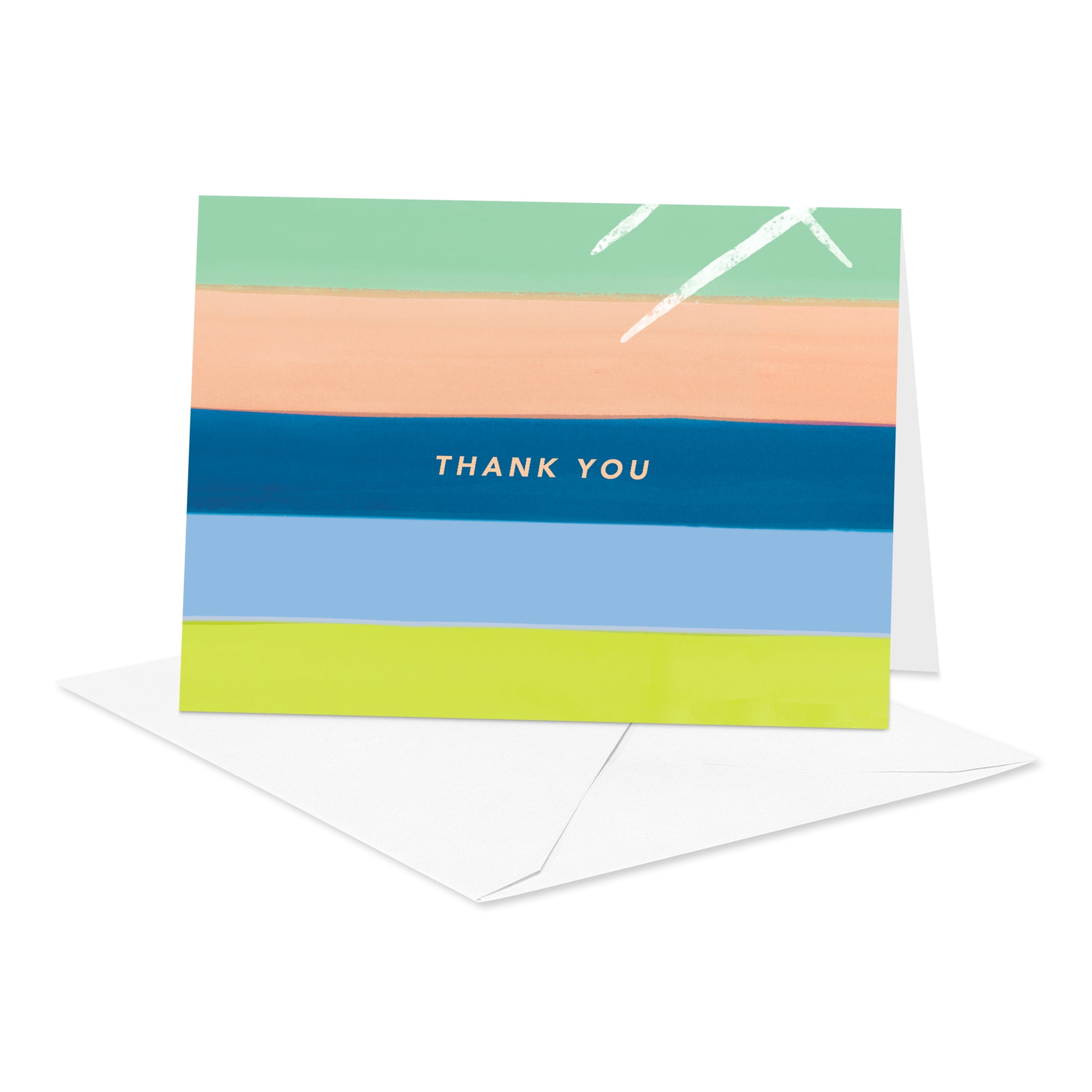 American Greetings Thank You Card Stationery Notes, Stripes (50-Count)