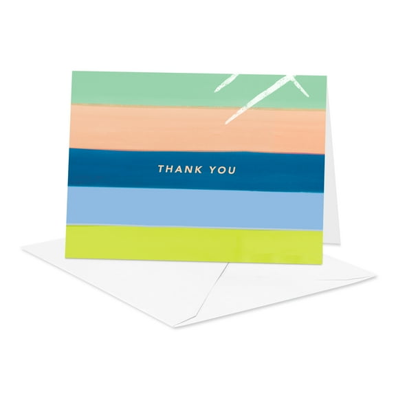 American Greetings Thank You Card Stationery Notes, Stripes (50-Count)