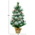 thumbnail image 2 of Gymax 2FT Tabletop Mini Christmas Tree Snow Flocked Pine Tree w/ Base, 2 of 10