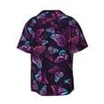 thumbnail image 2 of Disketp Men's Hawaiian Purple Butterfly Print Shirts Button Down Holiday Beach Shirts-3X-Large, 2 of 7