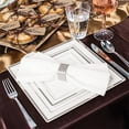 thumbnail image 5 of Smarty 6.5" White Silver Square Edge Disposable Plastic Salad Plates 120ct, 5 of 8