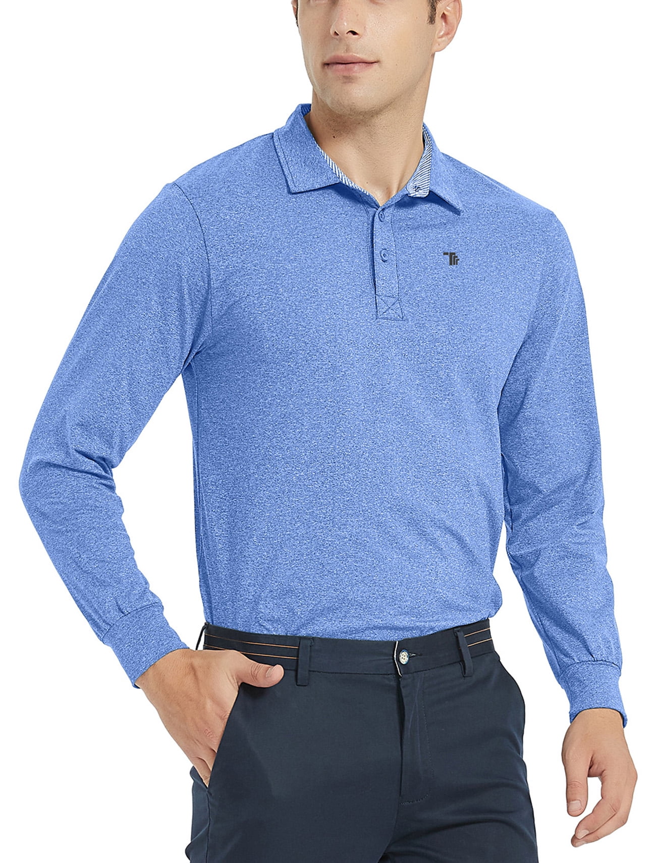 Mofiz Men's Golf Shirts Long Sleeve Sports Polo Shirts Athletic Shirts