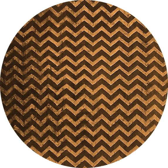 Ahgly Company Indoor Round Oriental Orange Industrial Area Rugs, 4' Round