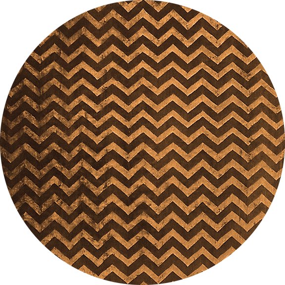 Ahgly Company Indoor Round Oriental Orange Industrial Area Rugs, 3' Round