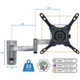 thumbnail image 2 of Mount-It! Locking RV TV Mount with Dual Wall Plates & Quick Release | Full Motion Rust-Resistant Aluminum Arm for Indoor & Outdoor Use in Camper, Tra, 2 of 10