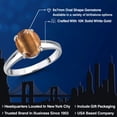 thumbnail image 2 of Gem Stone King 10K White Gold Brown Tiger Eye Engagement Ring for Women | 1.50 Cttw | Oval 9X7MM | Gemstone Birthstone | Size 5, 2 of 6