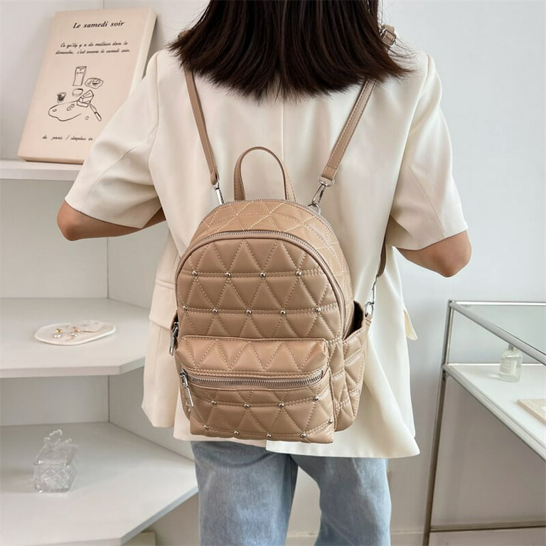 Cocopeaunts Vintage Large Capacity PU Leather Women Backpack Luxury Designer Laptop Bag Backpacks for Teenage Girl Shoulder Bag Mochila, Adult Unisex