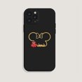 thumbnail image 5 of Cartoon Silicone Couple Phone Case - Compatible with iPhone 15 Pro- Cute Soft Shell Protection - Stylish and Durable (Black Mickey ,for iPhone 15 Pro), 5 of 5