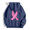 thumbnail image 5 of Hoodie Women Oversized Womens Sweatshirt Cropped Zip Up Casual Wear Women's Pullover Cancer Awareness Month Long Sleeve Pocket Drawstring For Everyday, 5 of 6