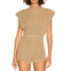 thumbnail image 1 of VISgogo Conjunto de Traje Femenino de 2 Piezas, Tops Cortos de Punto Sin Mangas con Cuello Redondo de Color Sólido + Pantalones Cortos para Verano, S/M/L/XL VISgogo  moda, 1 of 5