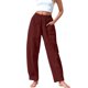 thumbnail image 1 of Pantalones elásticos de lino de cintura alta para mujer, informales: pantalones ligeros de verano para hacer ejercicio, 1 of 8