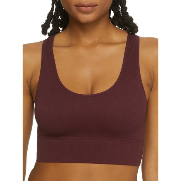 Women's Maidenform DM2304 Pure Comfort Feel Good Seamless Crop Tank Bra (Night fire Red M)