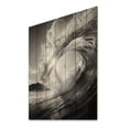 thumbnail image 2 of Designart "Wave Photo Monochrome Oceanic Beauty I" Nautical & Beach Print on Natural Pine Wood, 2 of 5