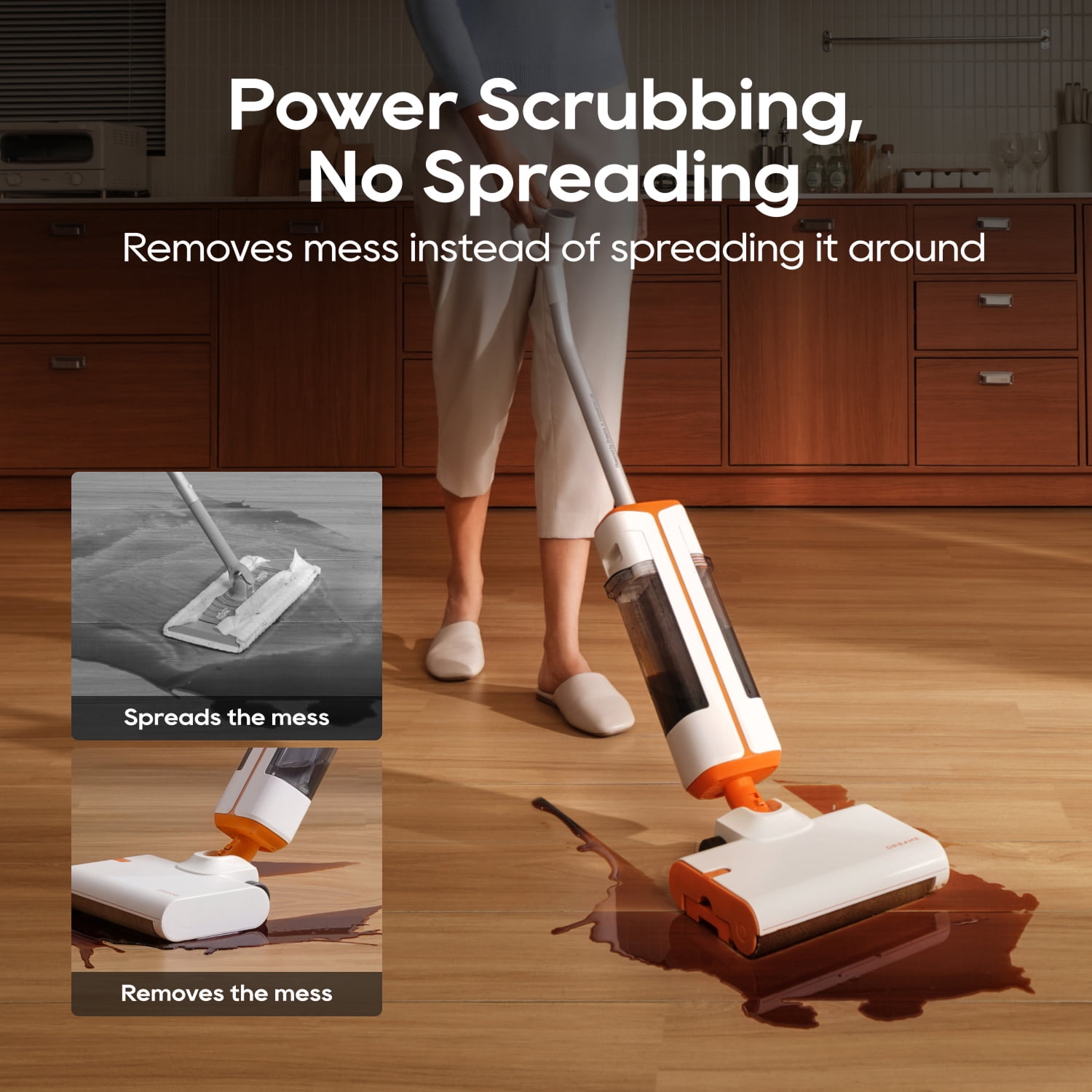 Dreame FloorX 110 Cordless Wet Dry Floor Washer for Tile, Marble, Wood & Laminate, Self-Cleaning Brush, Dual-Tank, 165° Lie-Flat, 45 Min, HMP16B