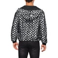 thumbnail image 3 of Argyle Sequins Jackets for Men's Long Sleeves Metallic Shiny Hooded Disco Jacket 2XL Silver, 3 of 5