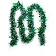 thumbnail image 2 of Christmas Tinsel Garland Xmas Tree Decorations Christmas Metallic Twist Garland Ceiling Hanging Decorations for New Year Party Birthday Holiday Indoor Outdoor Supplies （Green）, 2 of 6