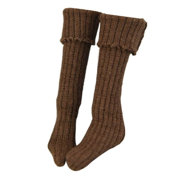 Calcetines elásticos de punto para muñecas de 30 cm, fáciles de poner, para niñas de 1/6 Marrón