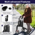 thumbnail image 3 of ZOTO Foldable 3 Wheel Walker for Seniors, Lightweight Rollator with Adjustable Height, Cup and Cane Holder,VRW310-BK, 3 of 7