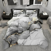 Manfei Gradient Marble Full Size Comforter Sets 3-Piece for Adults Female Men,Abstract Marbling Watercolor Bedding Comforter Set,Stone Pattern Lightweight Bedding Sets,Luxury Bedroom Decor