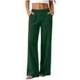 thumbnail image 2 of Oiangi Womens Tall Sweatpants Elastic Waist Baggy Sweat Pants Fall Casual Comfy Pockets Trousers for Daily Wear Army Green L, 2 of 6