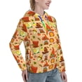 thumbnail image 6 of Fotbe Autumn Gnomes Pattern Womens Long Sleeve Hoodie, Pullover Hooded Sweatshirt, Kangaroo Pocket Hoodie with Eye-catching Drawstrings-Small, 6 of 7